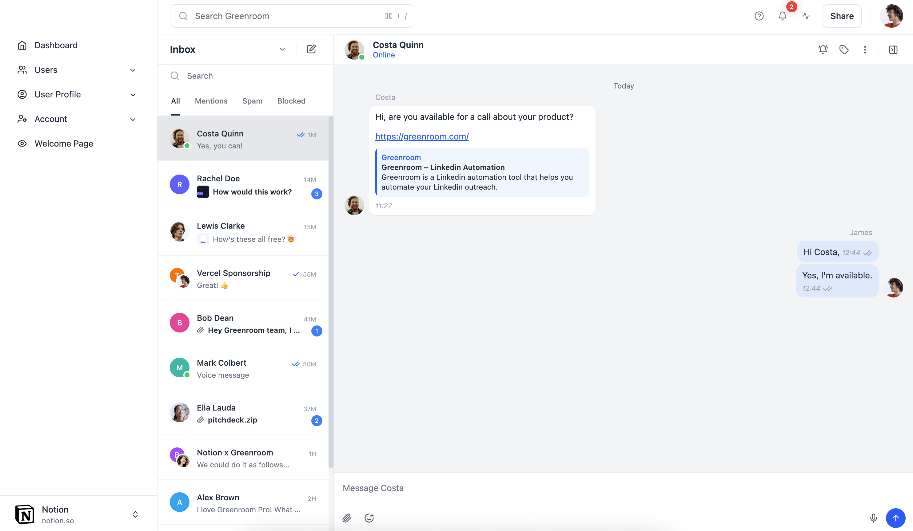 Greenroom Outreach Campaign